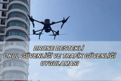 İSKENDERUN’DA OKUL ÖNLERİNDE DRON DESTEKLİ UYGULAMA